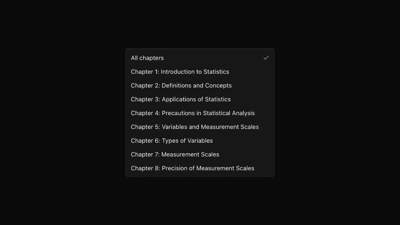 Pick a chapter - Quiz generator UI