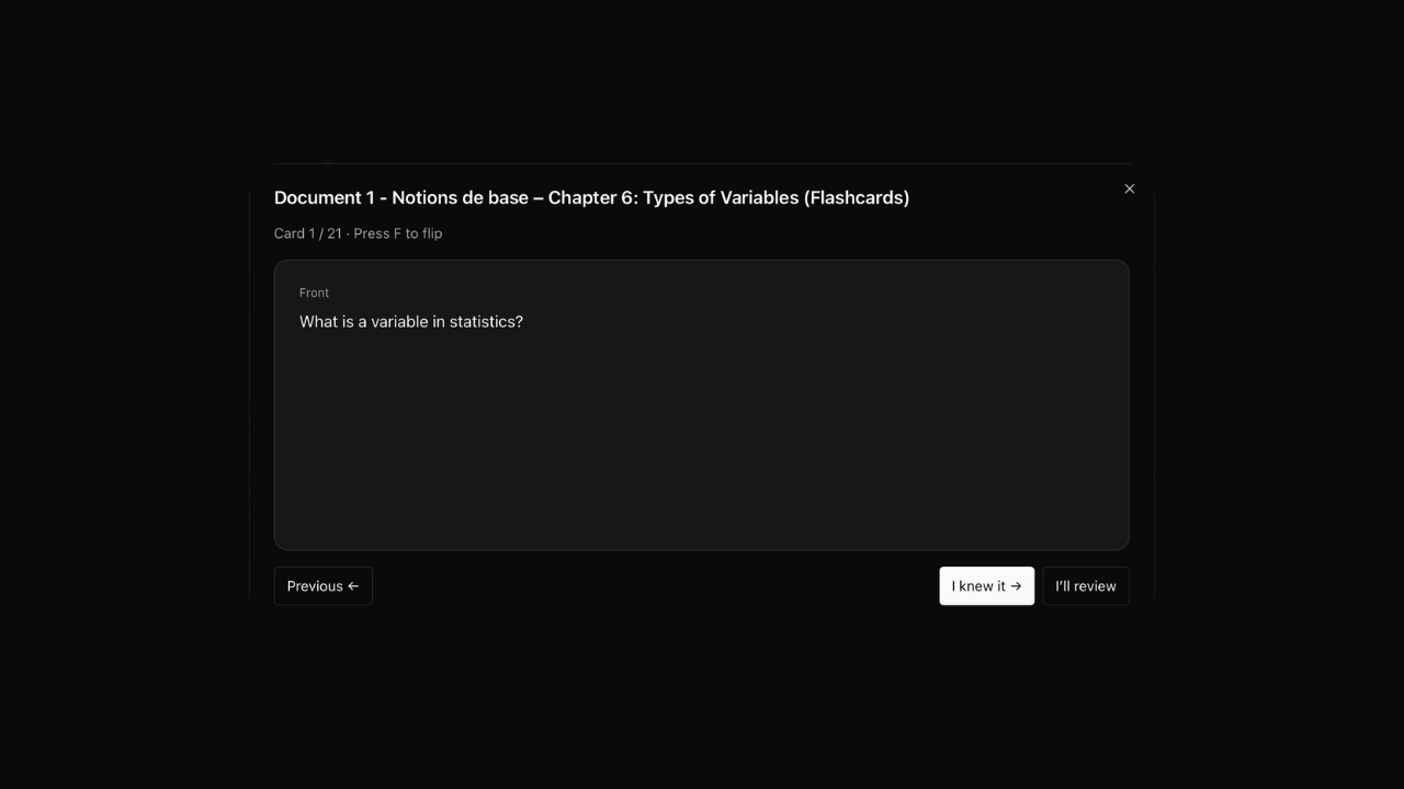 Flashcards with flip animation preview